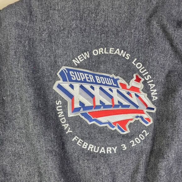 Vintage Reebok Superbowl XXXVI 36 2002 Wool Blend Varsity Letter Jacket Size XL - Picture 9 of 15